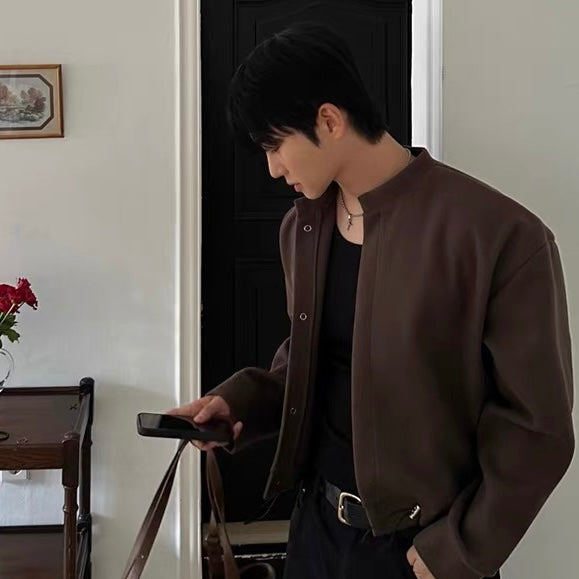 Minimal Collarless Blouson