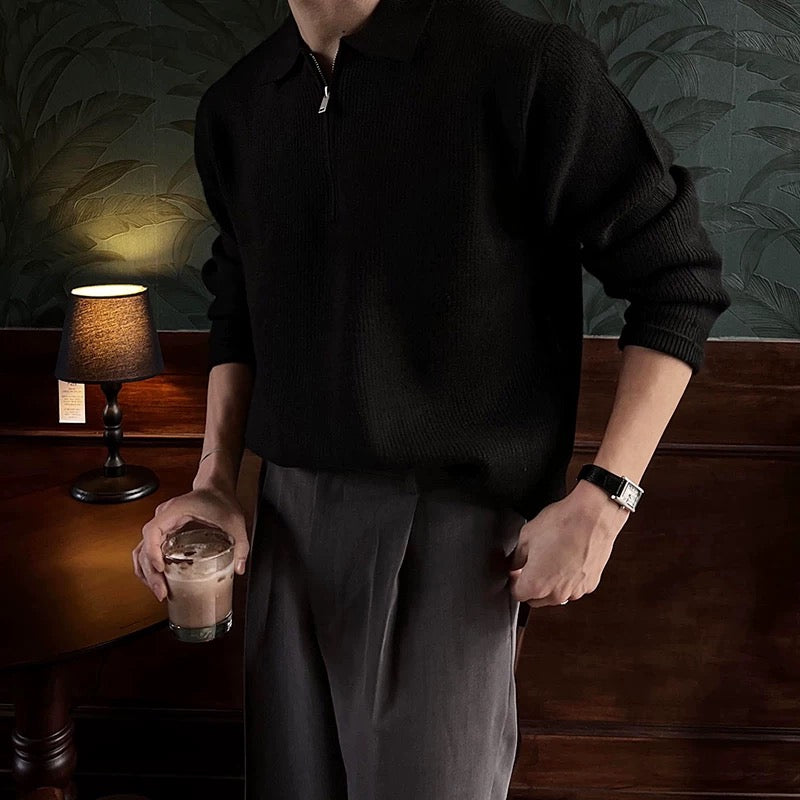 Lazy Half-Zip Knit Sweater