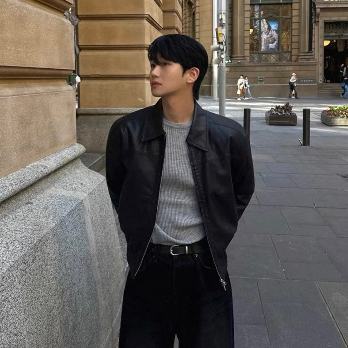 Vintage Leather Blouson Jacket