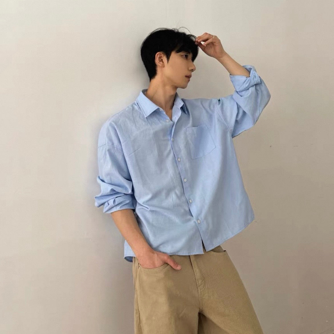Korean-Style Long Sleeve Shirt