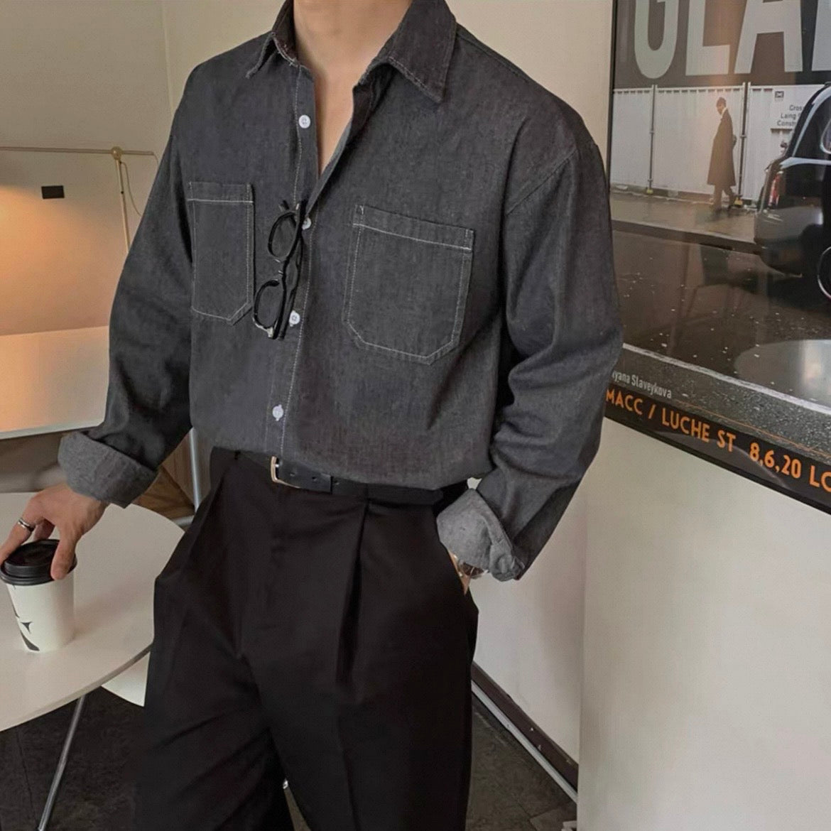 Casual Pointed Collar Shirt