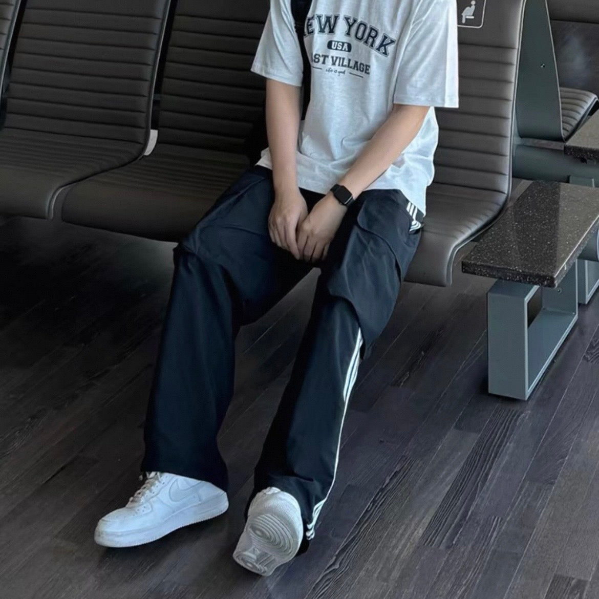 Striped Wide-Legged Casual Pants