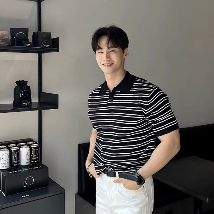Casual Striped Polo Shirt