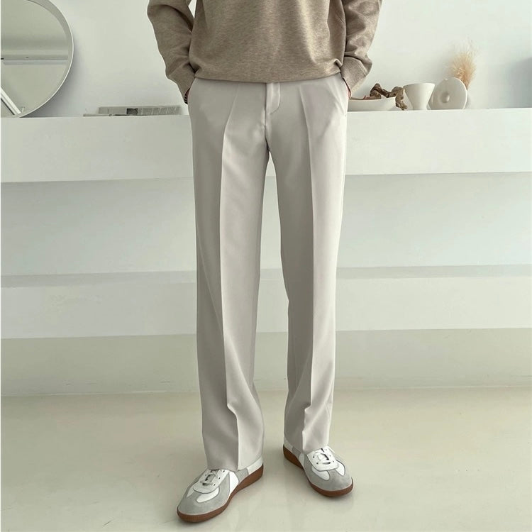 Straight casual plain pants