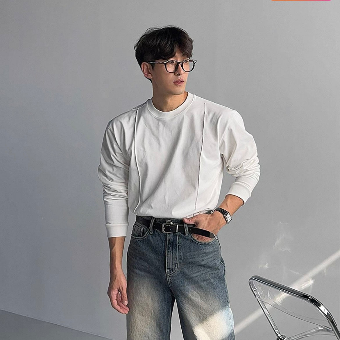 Minimal Line Long Sleeve T-Shirt