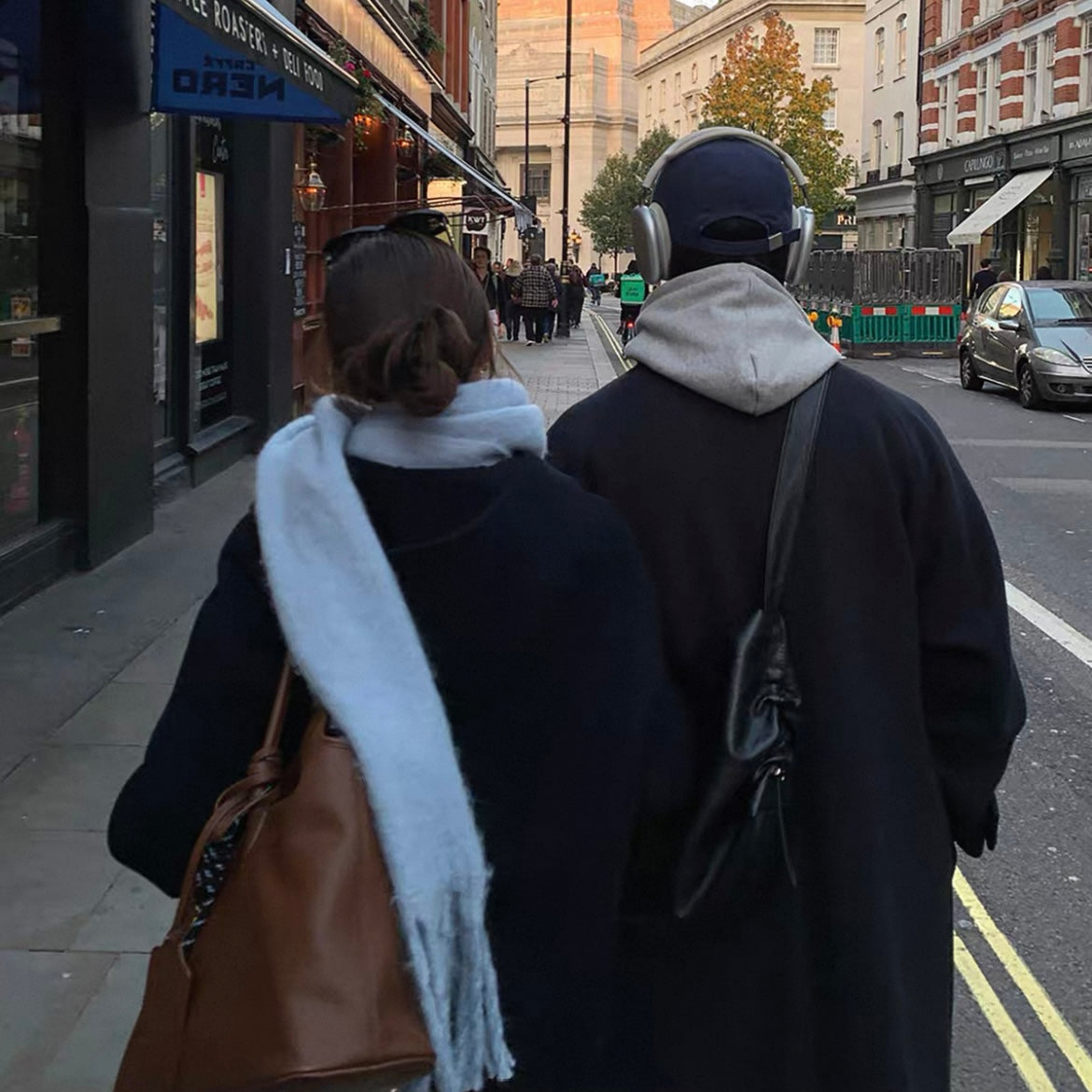 Knee-Length Wool Tweed Coat