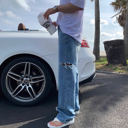 Retro Loose Fit Ripped Jeans