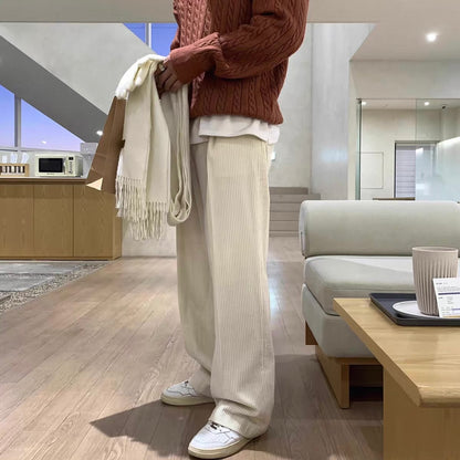 Retro Corduroy Wide-Leg Pants