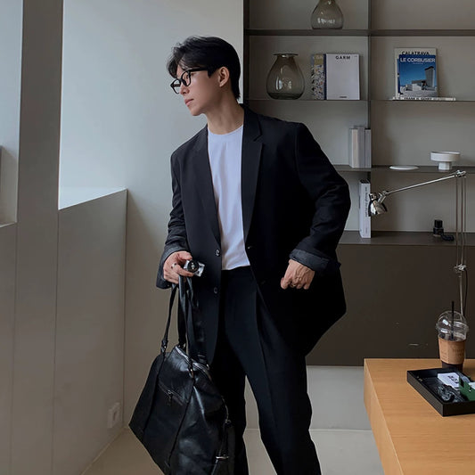 Casual Solid Color Jacket Setup