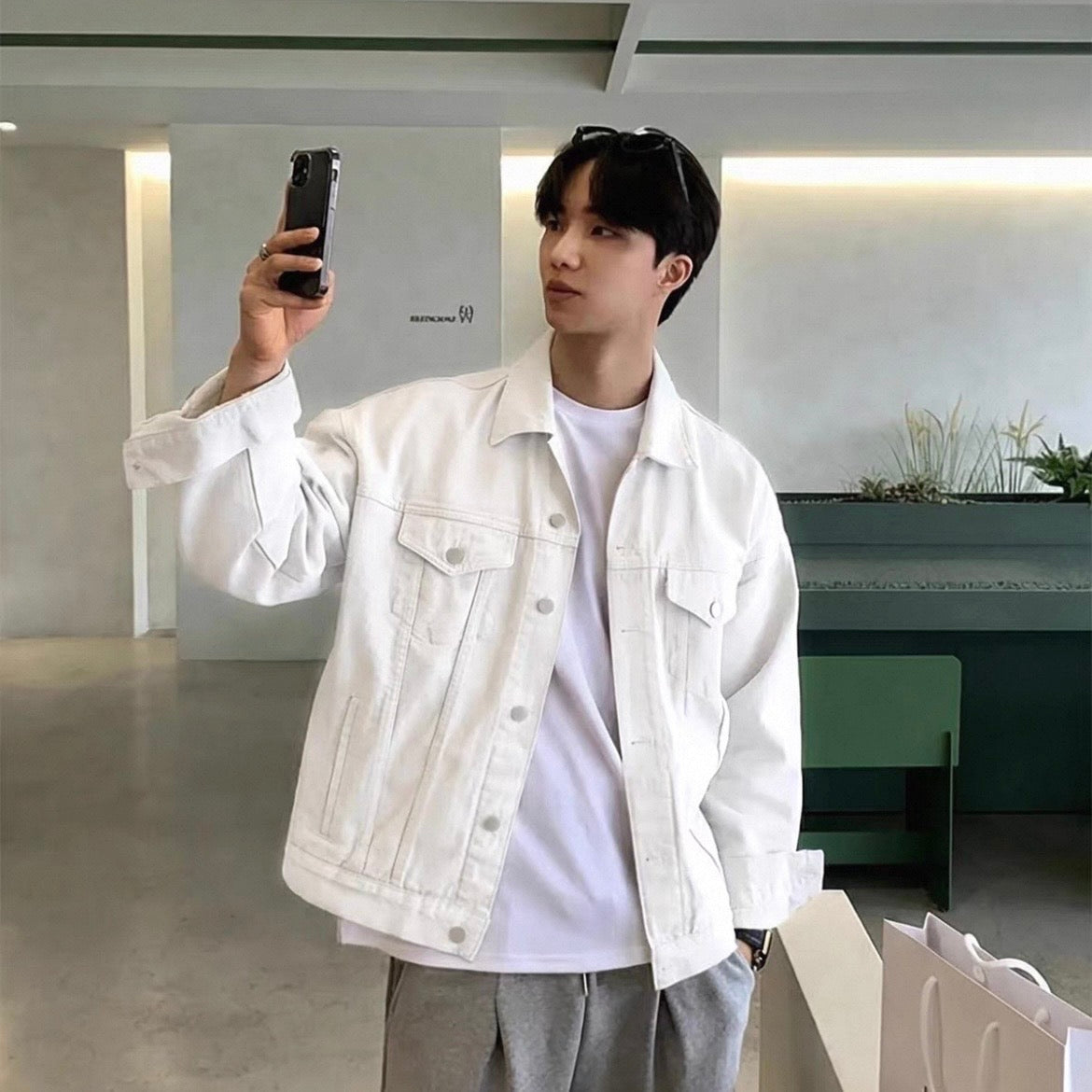 Casual White Denim Jacket