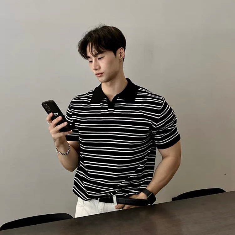 Casual Striped Polo Shirt