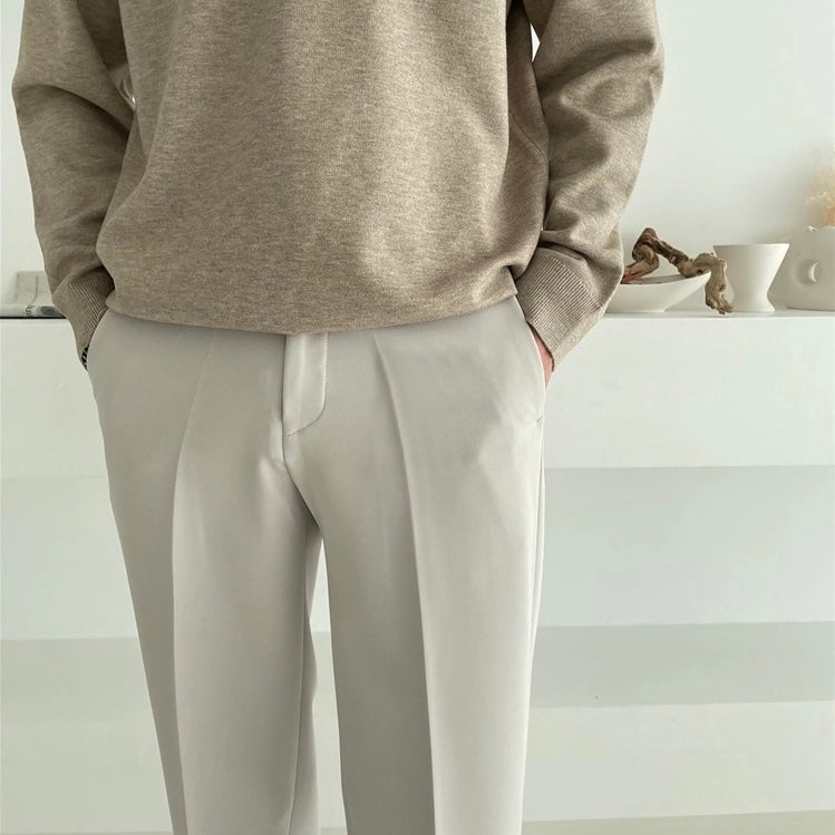 Straight casual plain pants