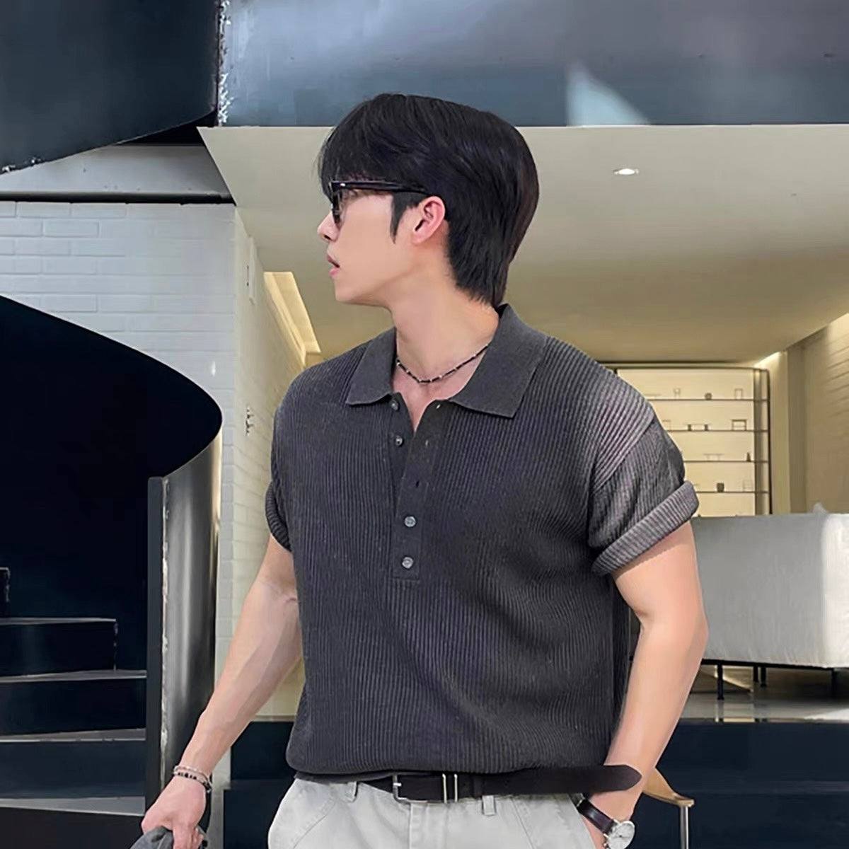 Breathable Casual Knit Polo