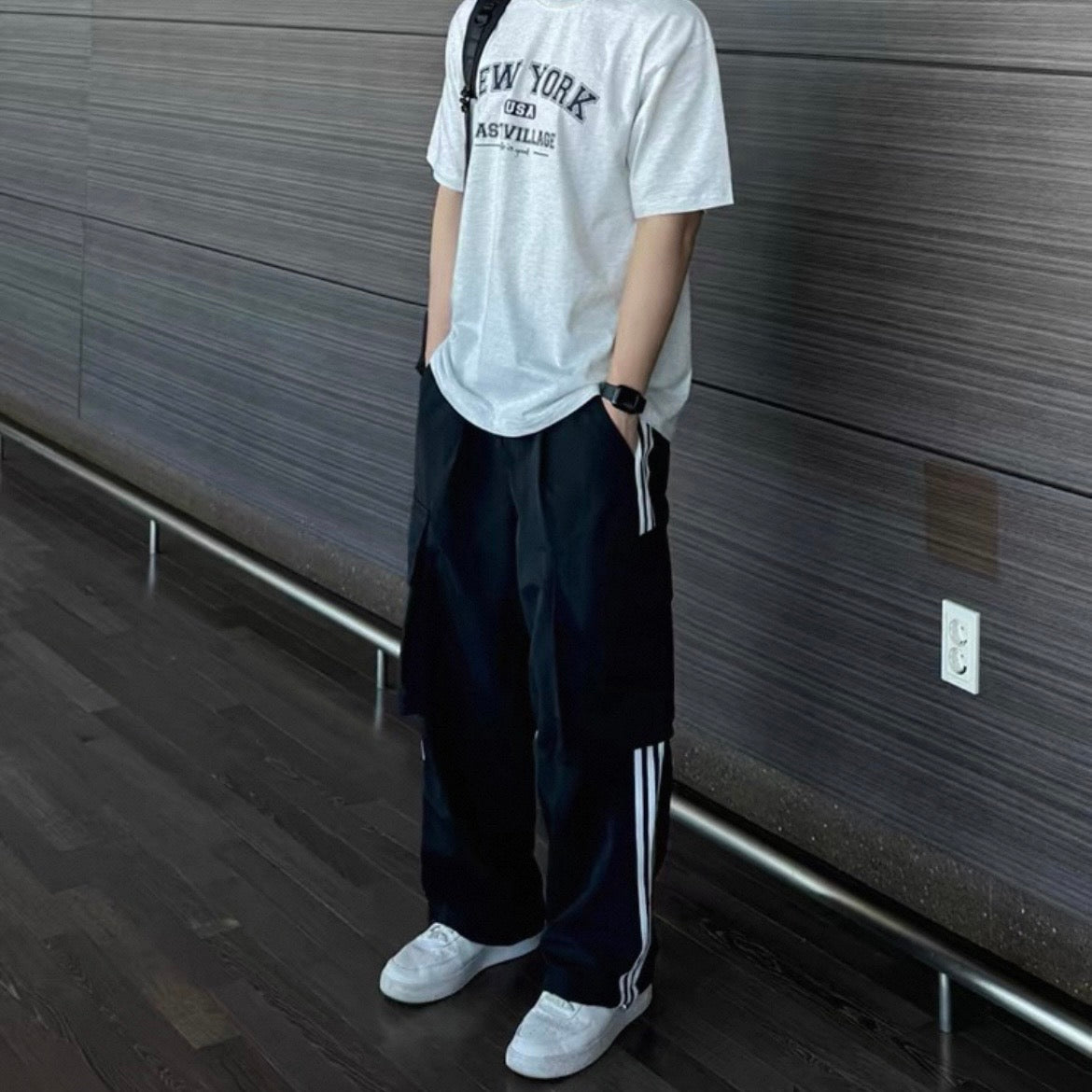 Striped Wide-Legged Casual Pants