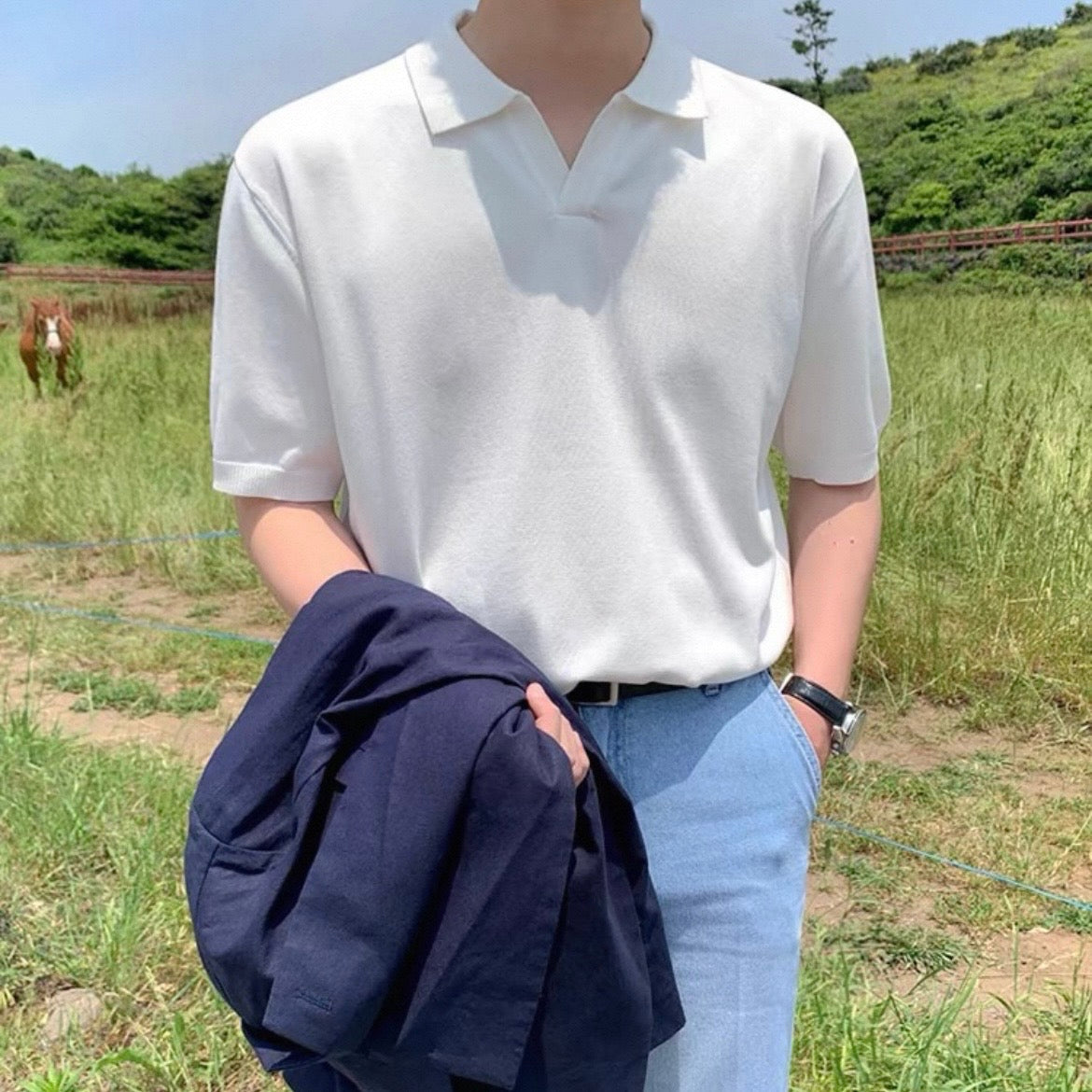 Minimal Knit Polo Shirt