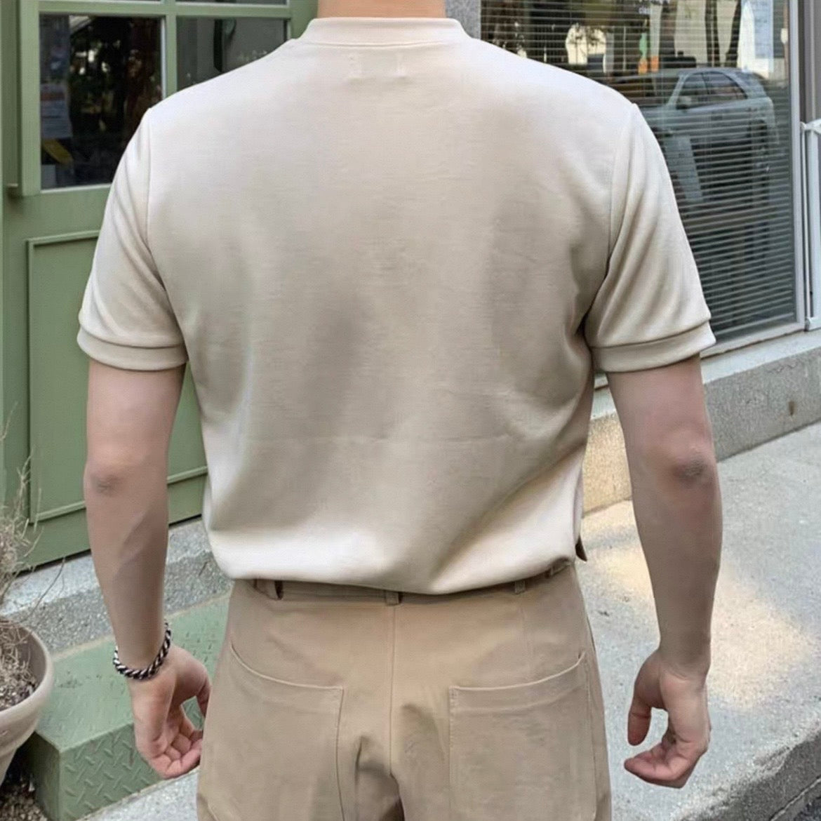 Korean V-Neck Cotton T-Shirt