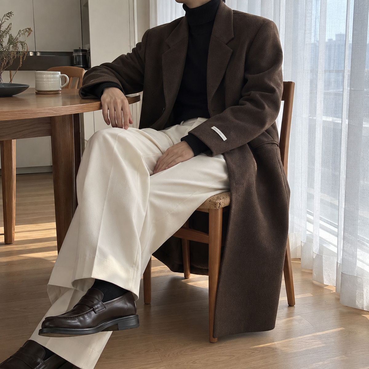 Tweed trench coat