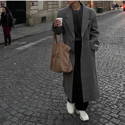 Men's Warm Wool Trench Coat