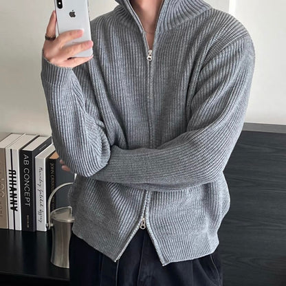 Ribbed Half Zip Knit