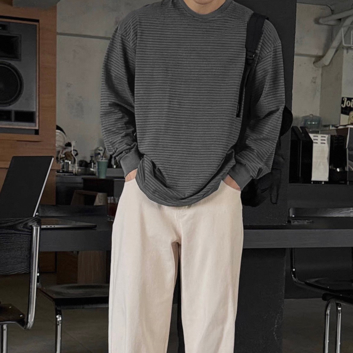 Shadow Stripe Long Sleeve Tee
