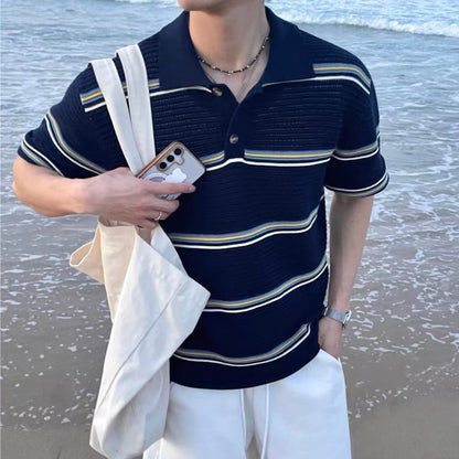 Loose-Fit Color-Block Polo Shirt