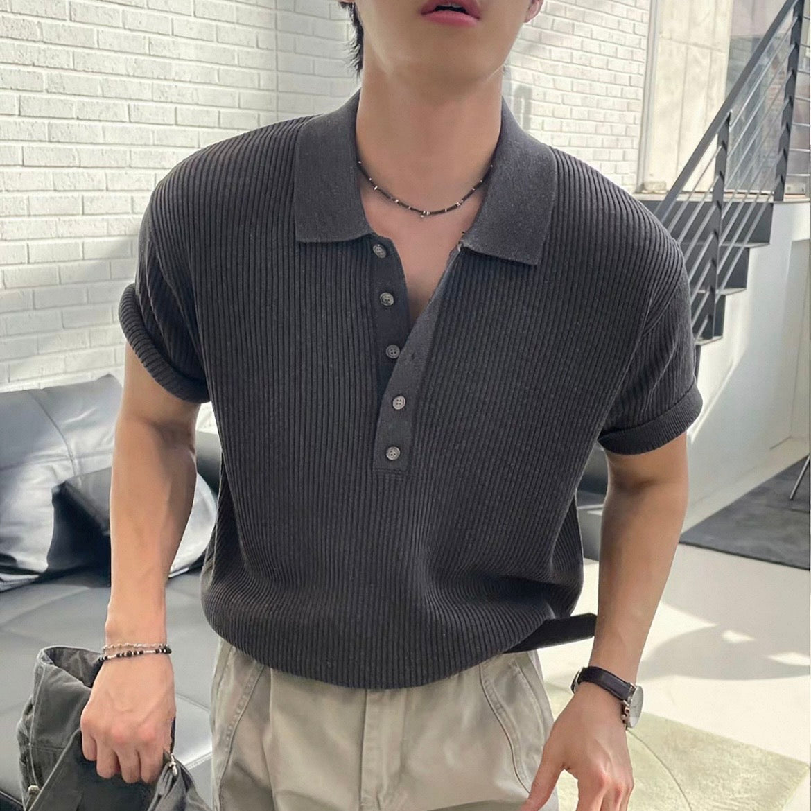 Breathable Casual Knit Polo