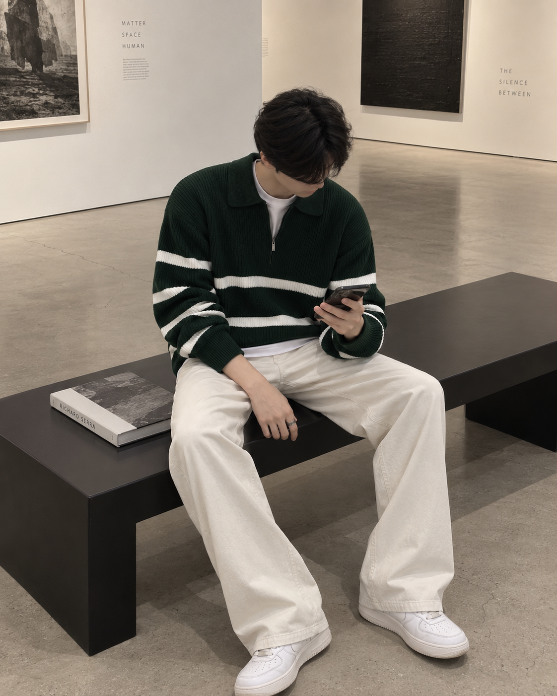 Half-zip knit sweater