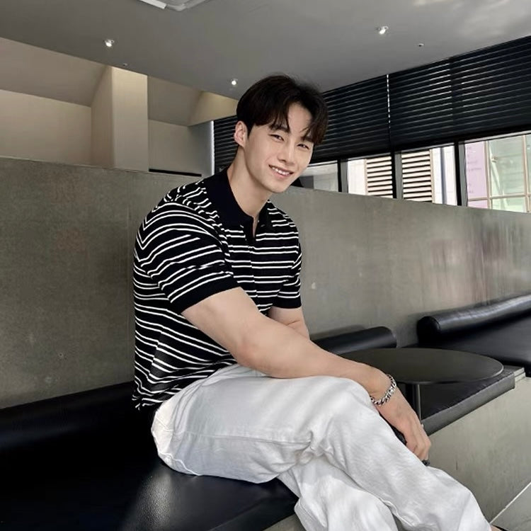 Casual Striped Polo Shirt