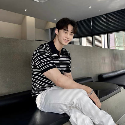 Casual Striped Polo Shirt