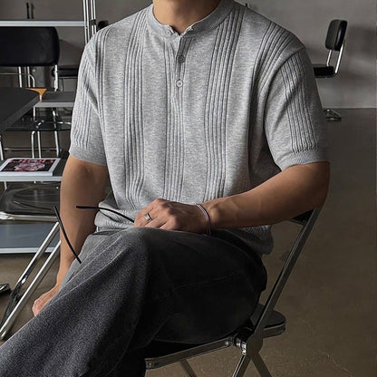 Casual Stripe Knit T-Shirt