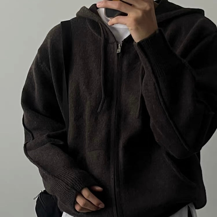 Ribbed Zip-Up Hoodie