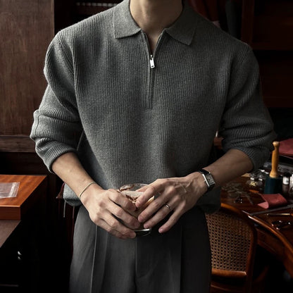 Lazy Half-Zip Knit Sweater