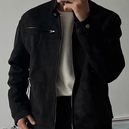 Suede Zip-Up Jacket