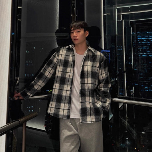 Thick Plaid Flannel Shirt Jacket