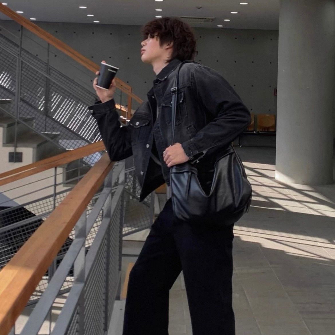 Washed Black Denim Jacket