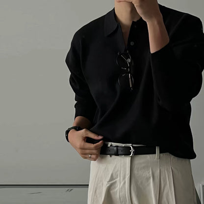 Classic Ribbed Knit Polo
