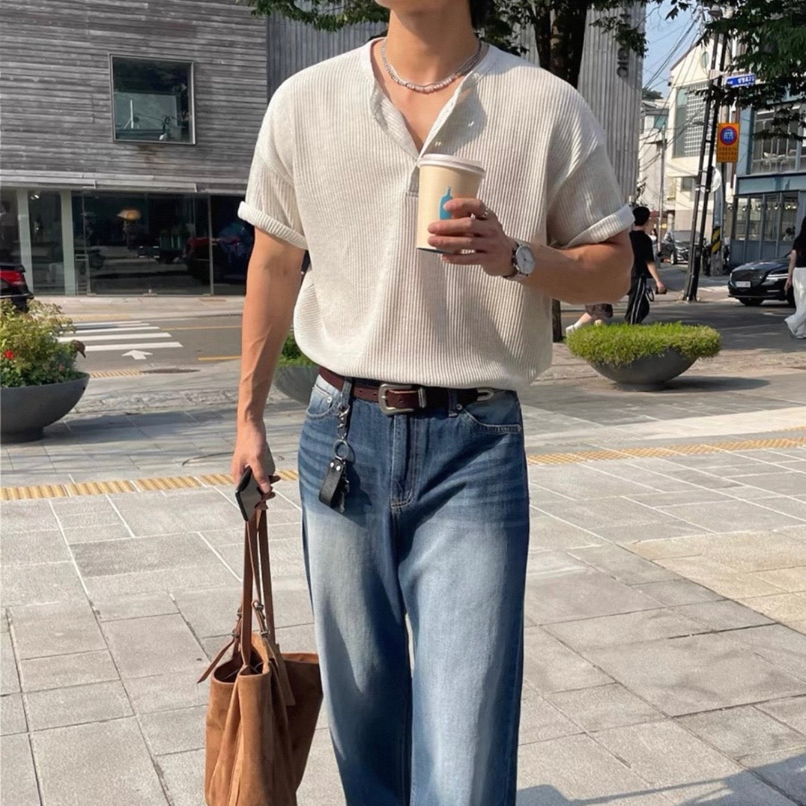 Loose Summer Collared T-shirt