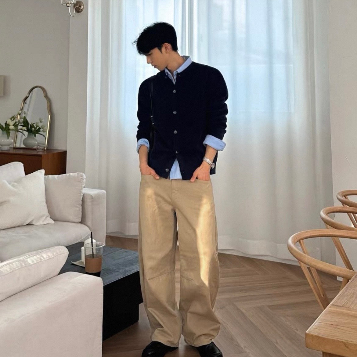 Korean-Style Long Sleeve Shirt