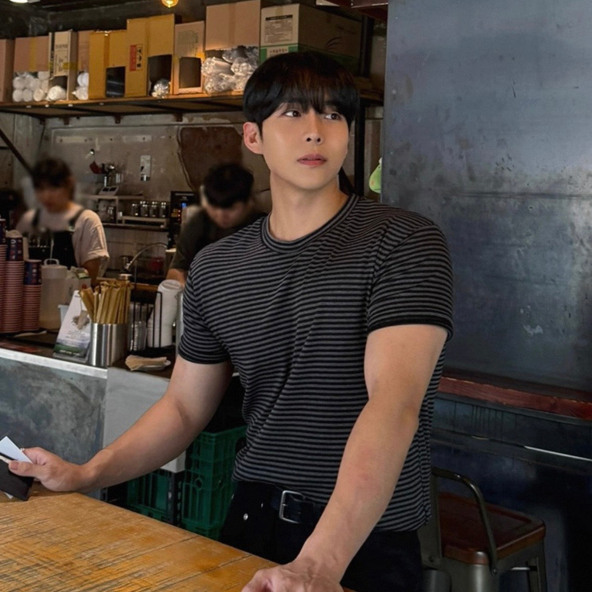 Korean Striped Cotton T-Shirt