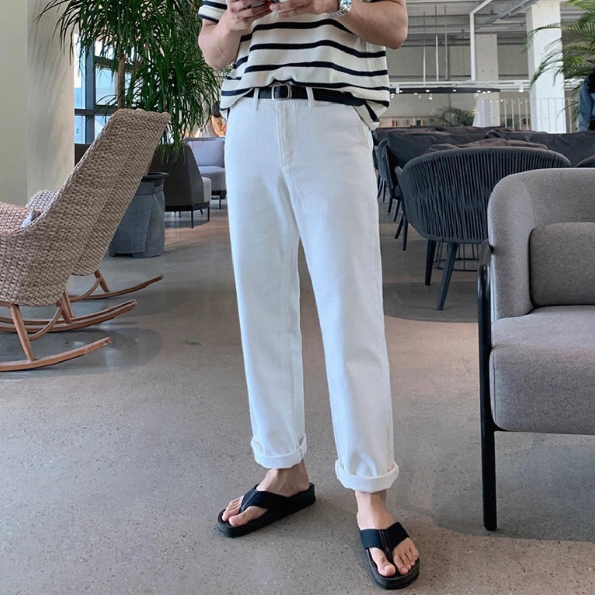 Korean Style White Jeans