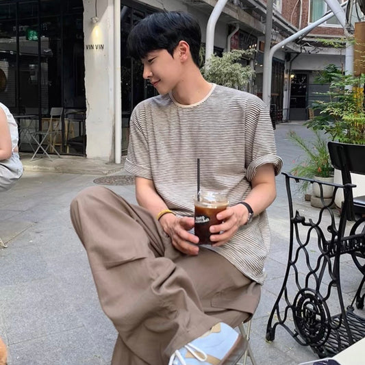 Loose Striped Round Neck T-Shirt