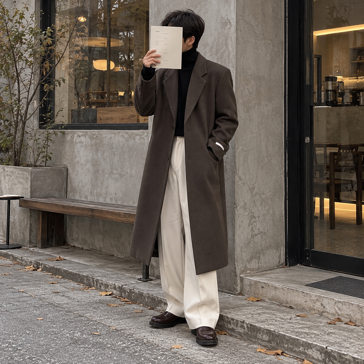 Tweed trench coat