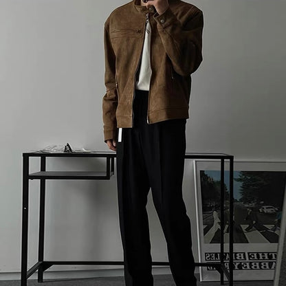 Suede Zip-Up Jacket
