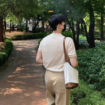 Korean V-Neck Cotton T-Shirt