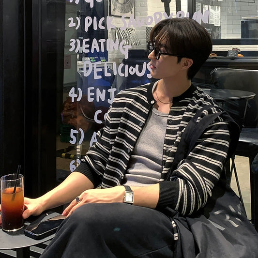 Minimalist Striped Cardigan