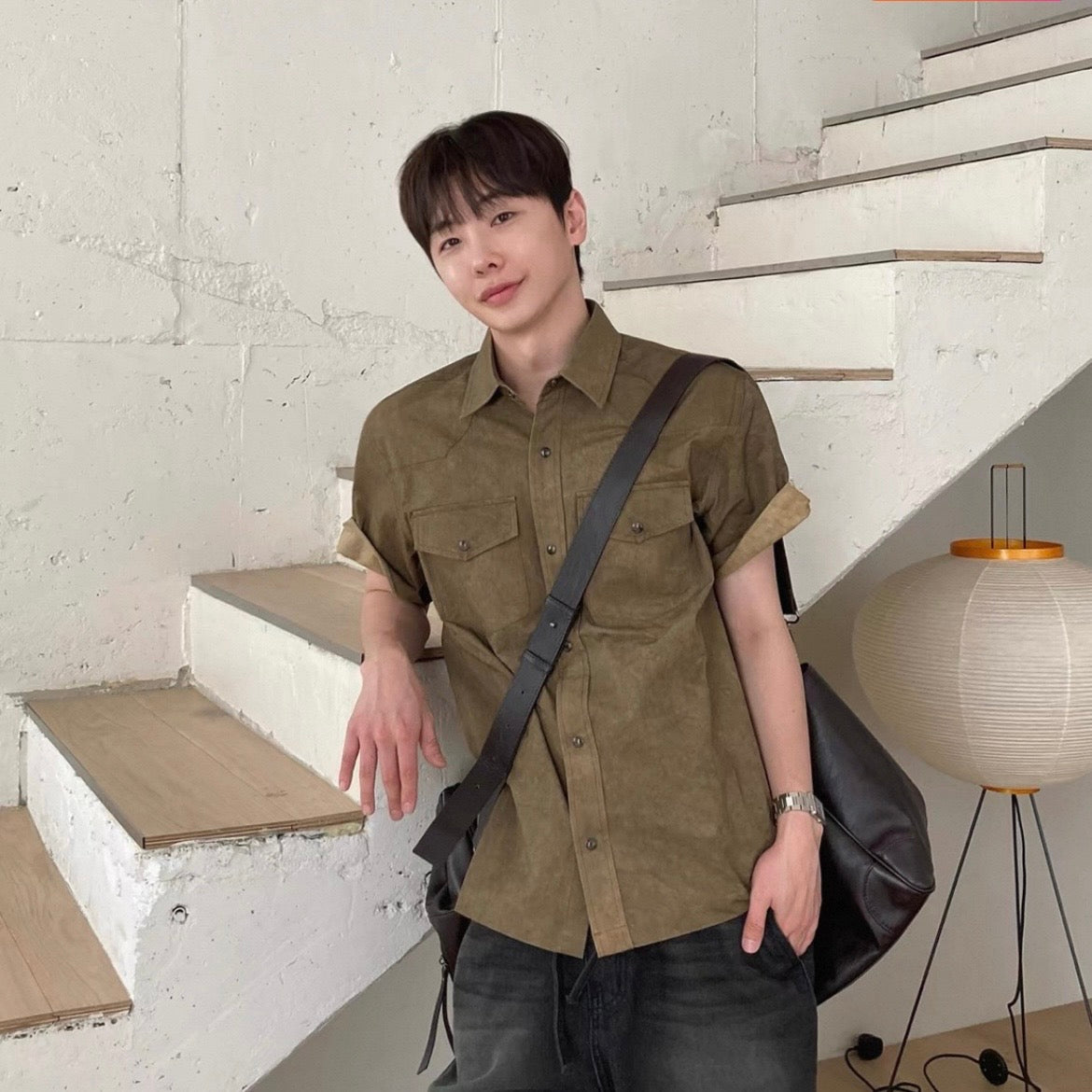 Retro Workwear Short-Sleeve Shirt