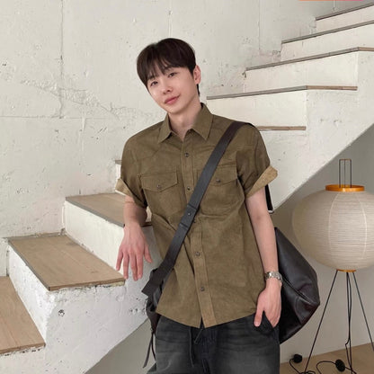 Retro Workwear Short-Sleeve Shirt