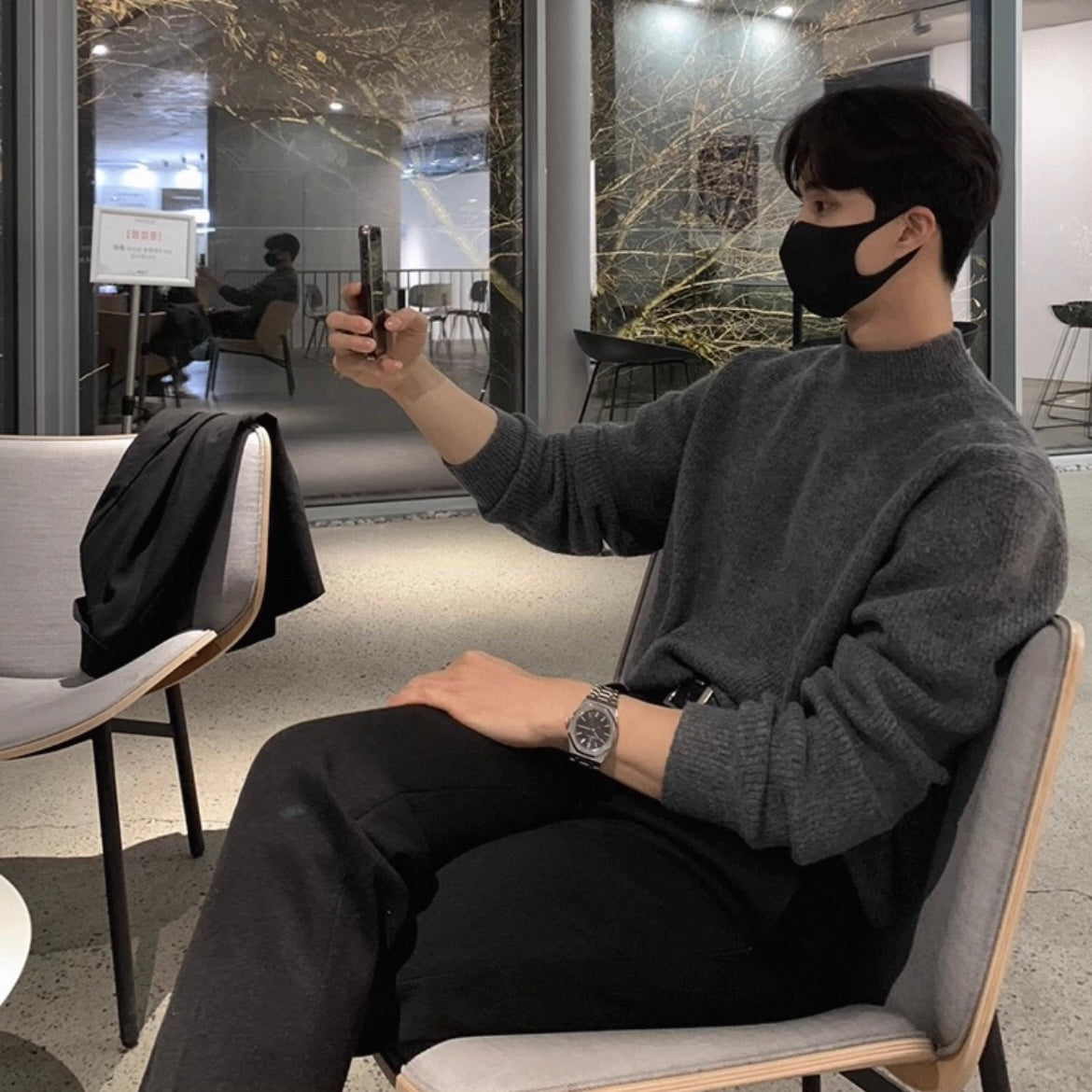 Men's Knit Turtleneck Sweater