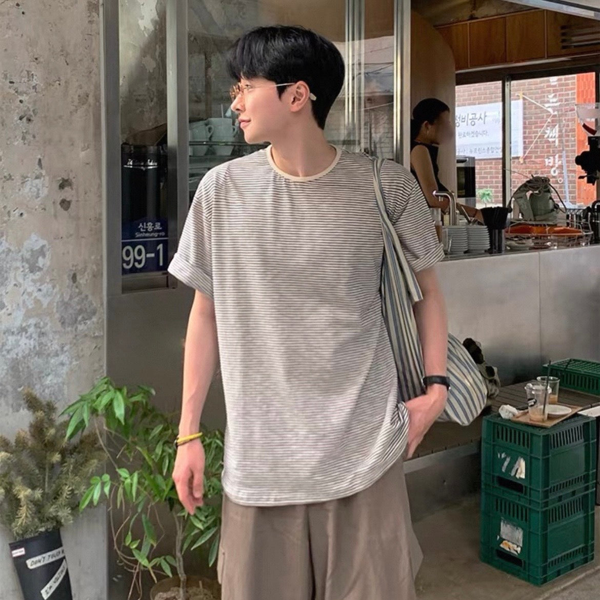 Loose Striped Round Neck T-Shirt