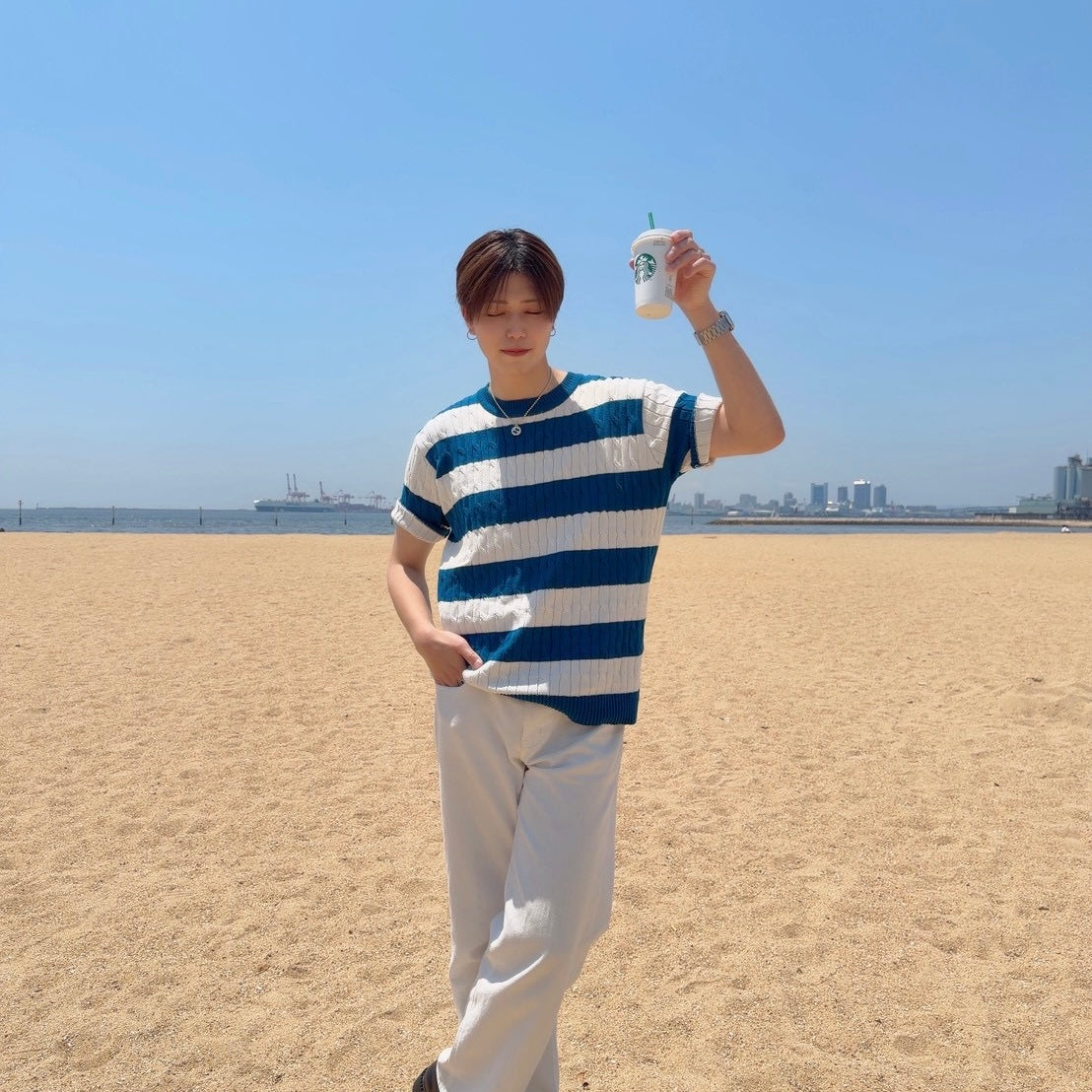Retro Color Clash Knit Tee